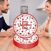 PGYONG Valentine's Day Party Supplies Set for 20 - Elegant Disposable Paper Plates and Napkins Valentine's Day Party Decorations (20,7Inch)